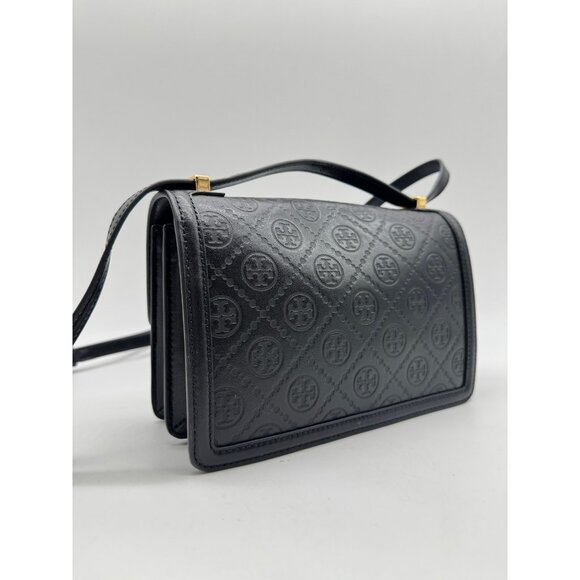 TORY BURCH T monogram leather convertible crossbody bag -BLACK (Has scratch) - Picture 8 of 16